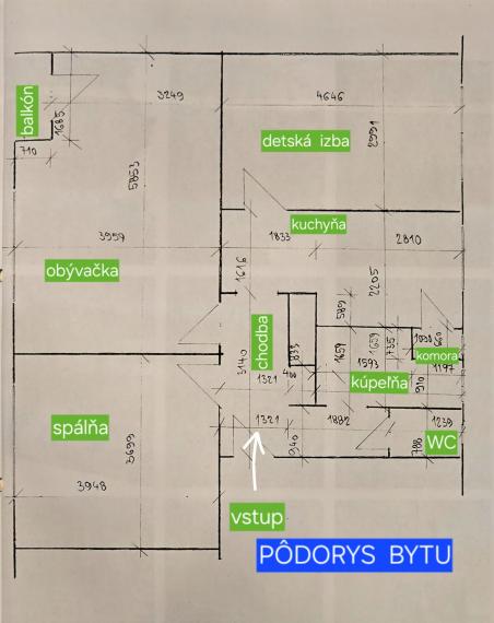 3izbový tehlový byt v centre Pk, v zeleni, vlastné kúrenie