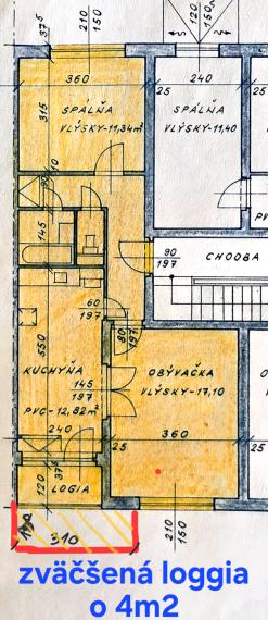 2izbový tehlový byt v centre s loggiou a veľkou pivnicou